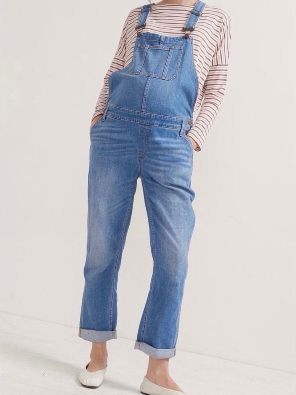 Hatch Maternity Denim Overalls Size S